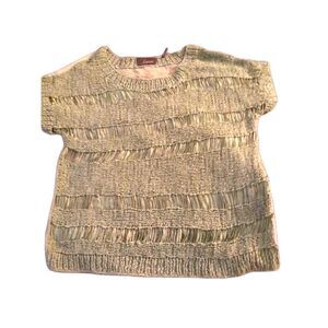 line the label green cotton silk opened knit short sleeve summer knit top